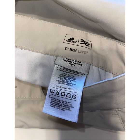 Adidas Shorts Mens 32 Tan Khaki Climalite Golf Bermuda Flat Front Casual Bottoms - Picture 6 of 7